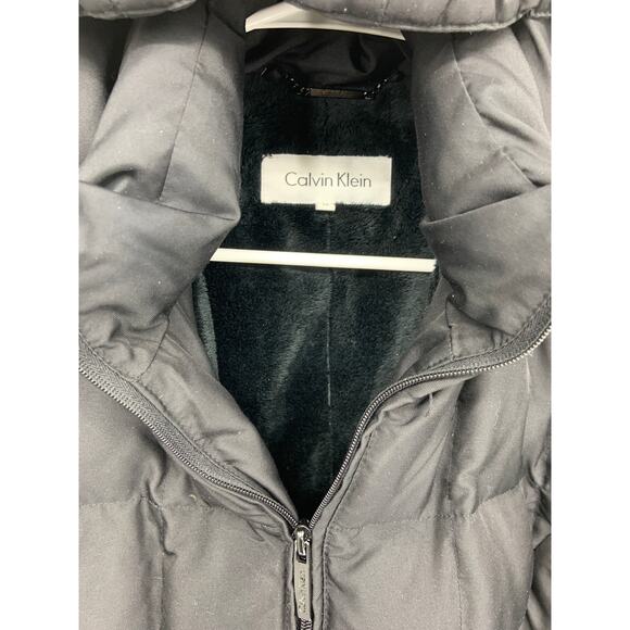 Calvin Klein Womens Puff Front Full Zip Hoodie Duck Down Jacket Size M - Picture 3 of 7